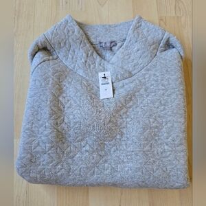 Talbots Star Quilted Pull Over Sweatshirt Size Medium NWT